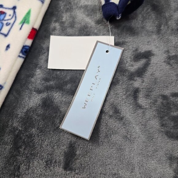 Weeplay Fleece Footed Pajamas 0–3M Set of 2 Happy Camper Bear Print NWT - Picture 4 of 7